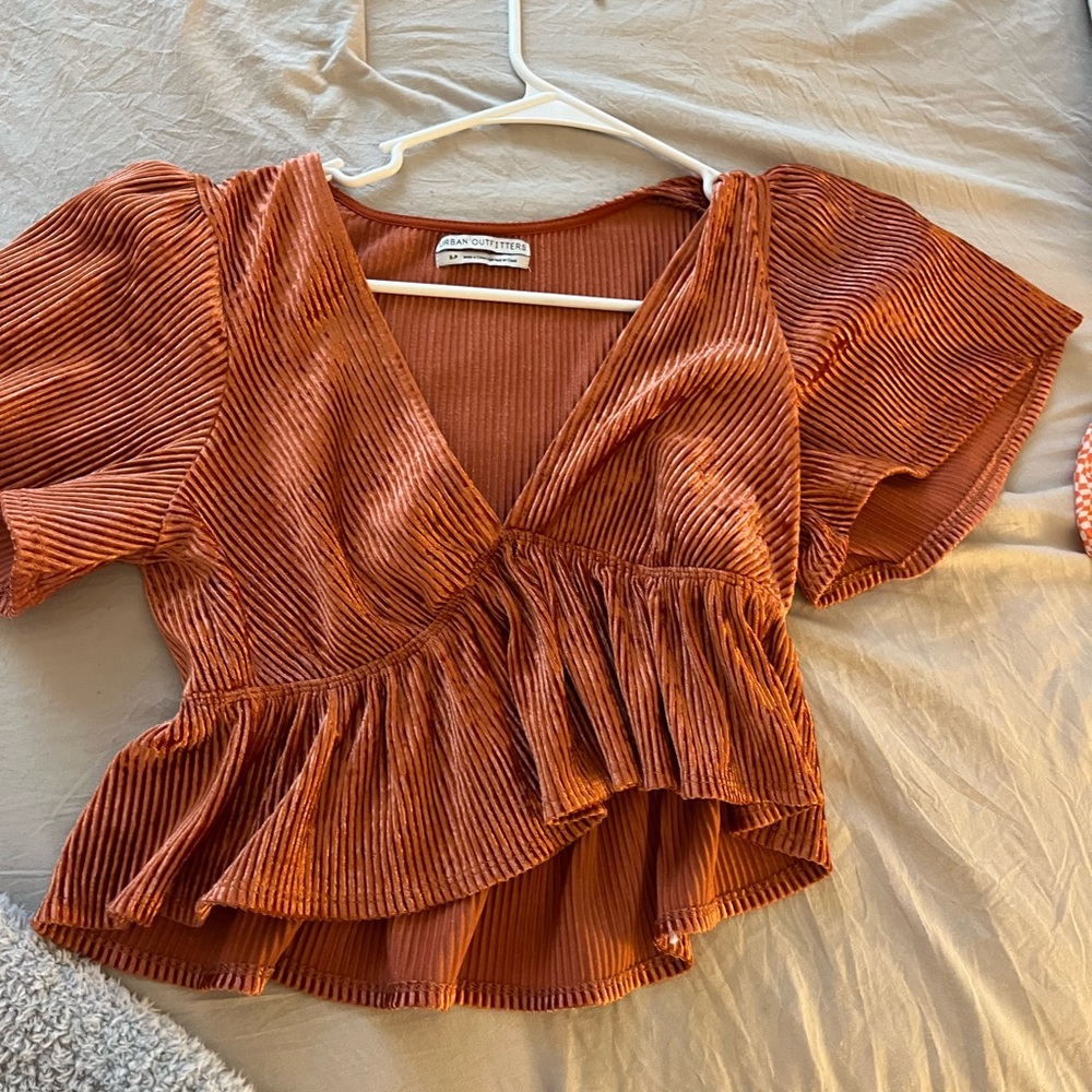 Urban Outfitters Copper Velvet Shirt